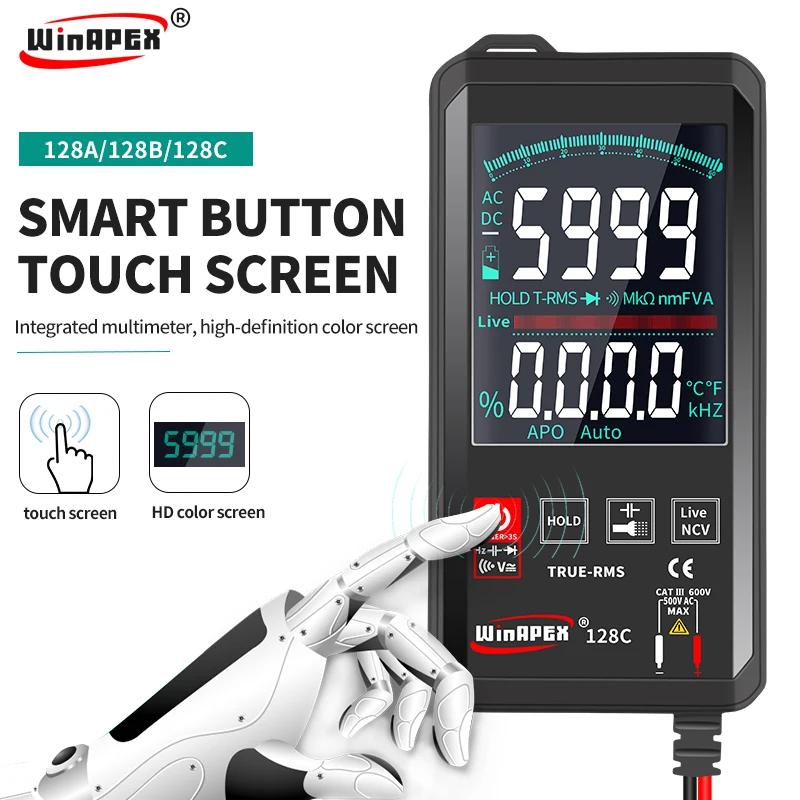 

2025 New Multimeter Digital HY128A 128B 128C Pocket Touch Screen Auto Range 6000 Counts AC DC Voltage Ohm Hz NCV True RMS Tester