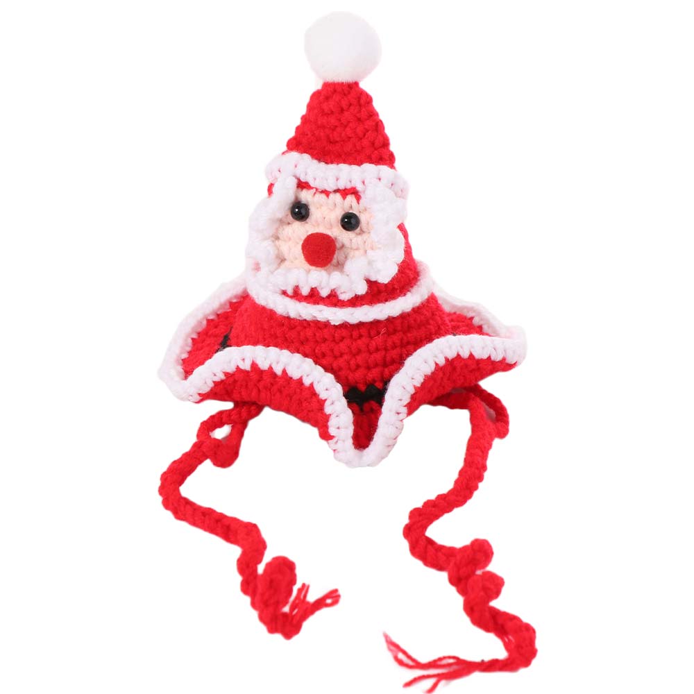 Cute Cat Knitted  Hat Comfortable Pet Cosplay Hat Pet Accessories Dog Christmas Tree Hat  Party