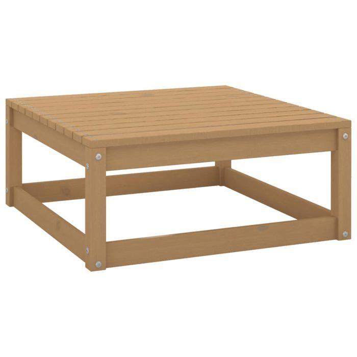 VidaXL 2x Pine Wood Garden Footrests with Cushions Patio Stools Terrace Footrests Outdoor Furniture 805743