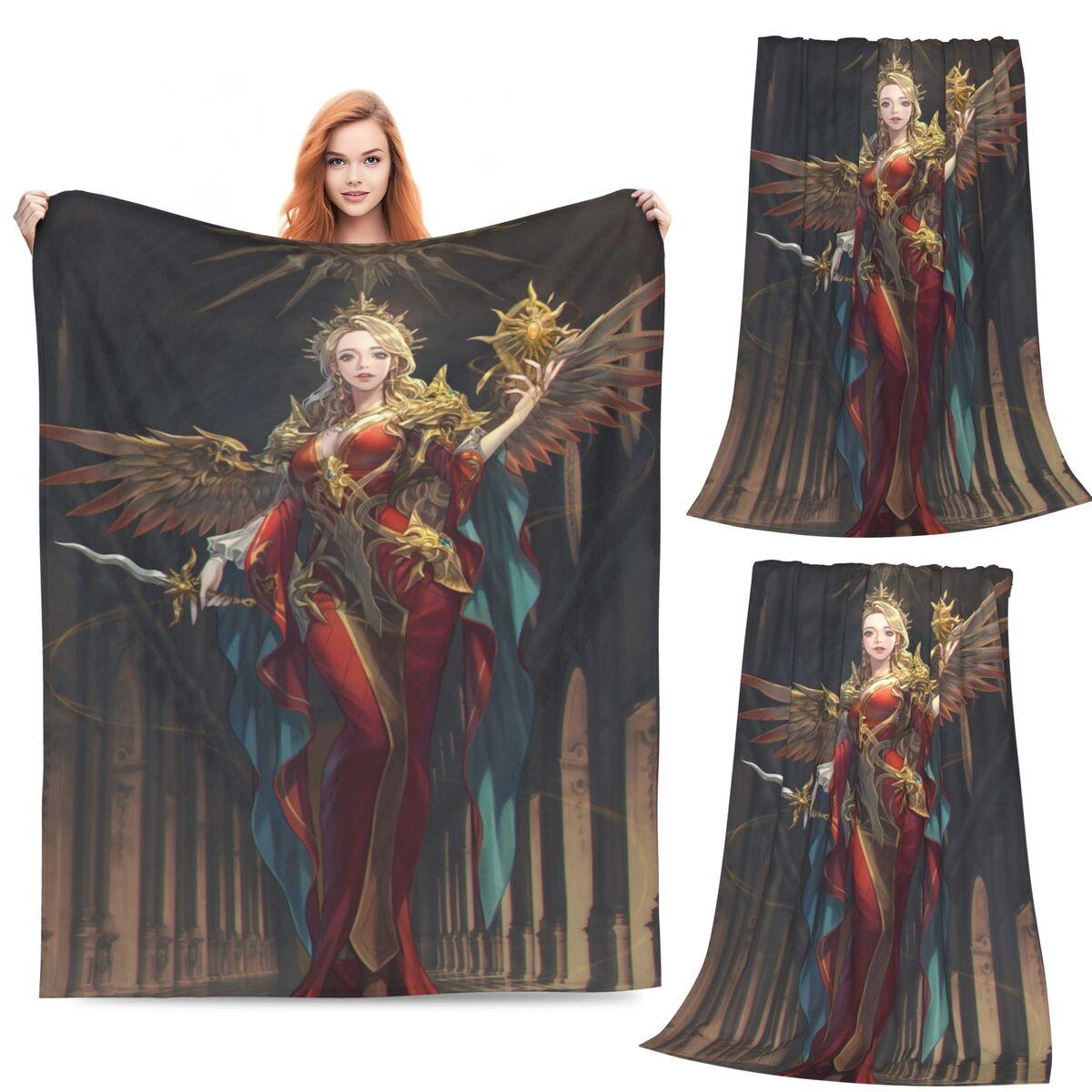 Goddess Blanket Soft Warm Flannel Throw Blanket Bedspread for Bed Living room Picnic Travel Home Sofa 80x120cm