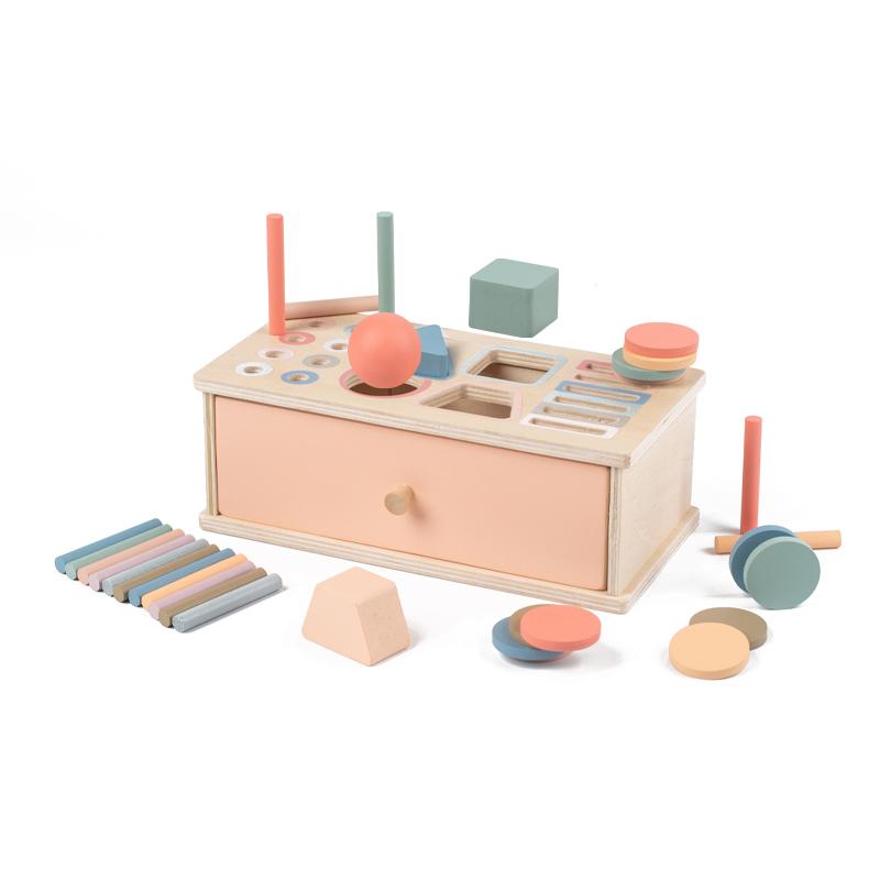 Wooden Matching House Toys Montessori Toys Multifunction Box Color Shape Sorting Building Blocks for Children Early Education