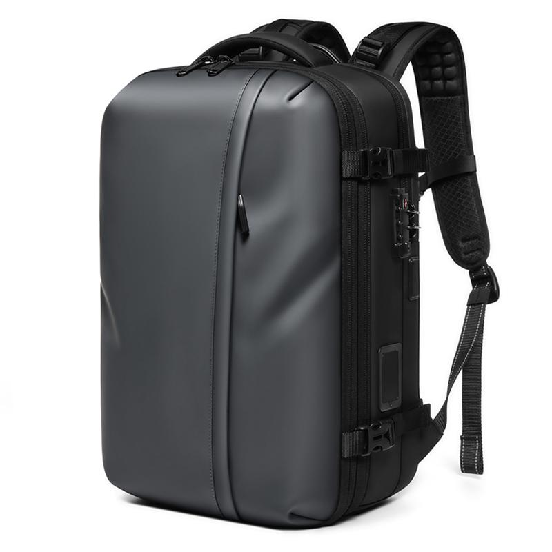 Men Travel Backpack One Click Start Pump Vacuum Compression 17 Inch Laptop Backpack Hiking Business 60L Extended School Backpack