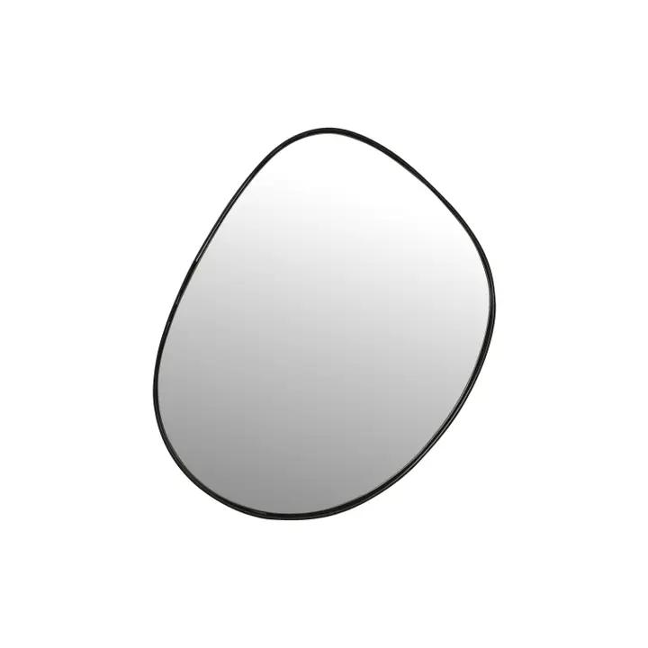 Organic Pebble Wall Mirror | Black Metal Frame 130cm