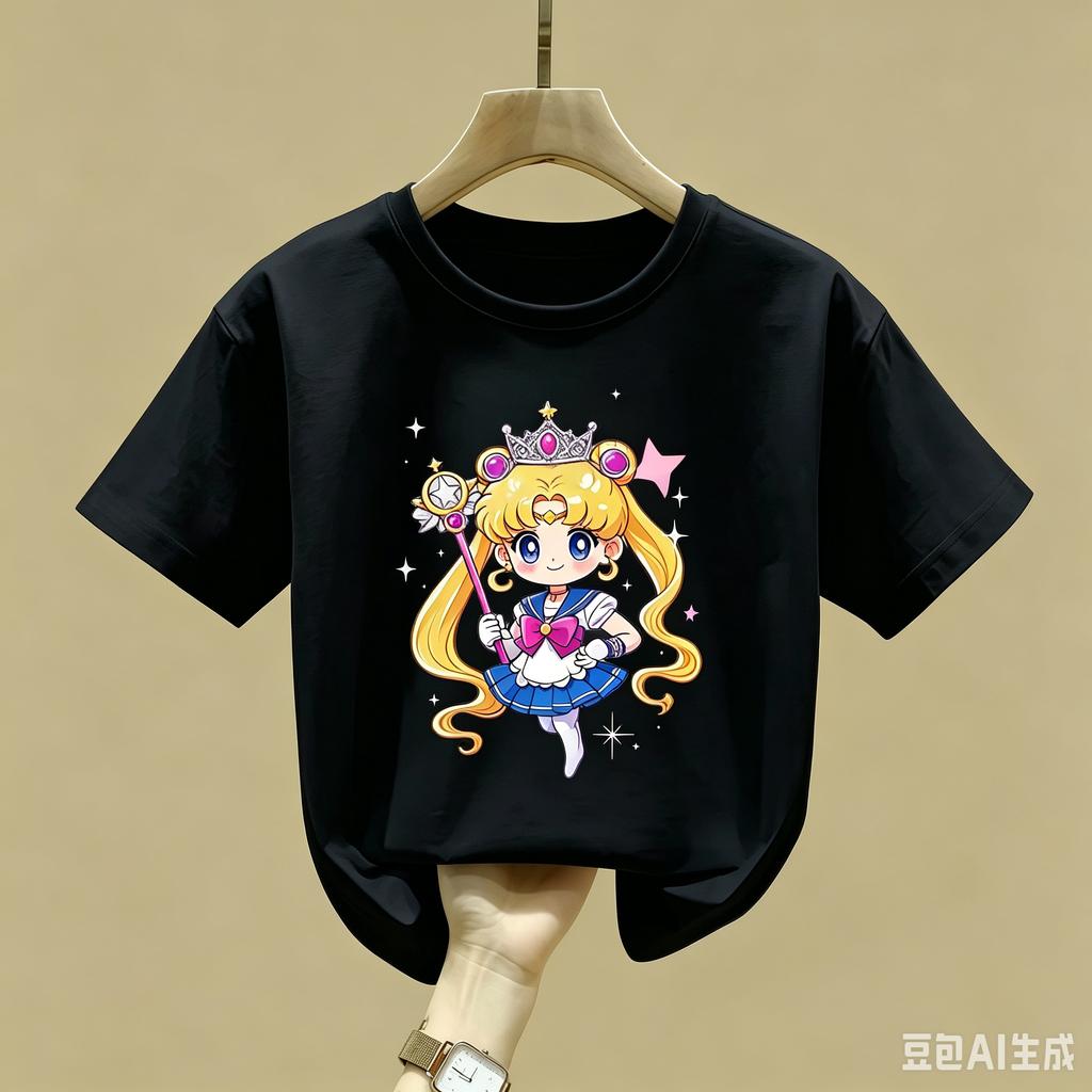 Maglietta Sailor Moon Bambini Ragazza Ragazzo Vestiti Estivi Neonato Cotone Magliette Stampa Manica Corta Top Bambini Toddler Anime Magliette Regalo