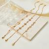Landy Waterproof Polaris Star Moon Double Chain Bracelet Stainless Steel Hypoallergenic Gold Plated Chain Bracelets for Party