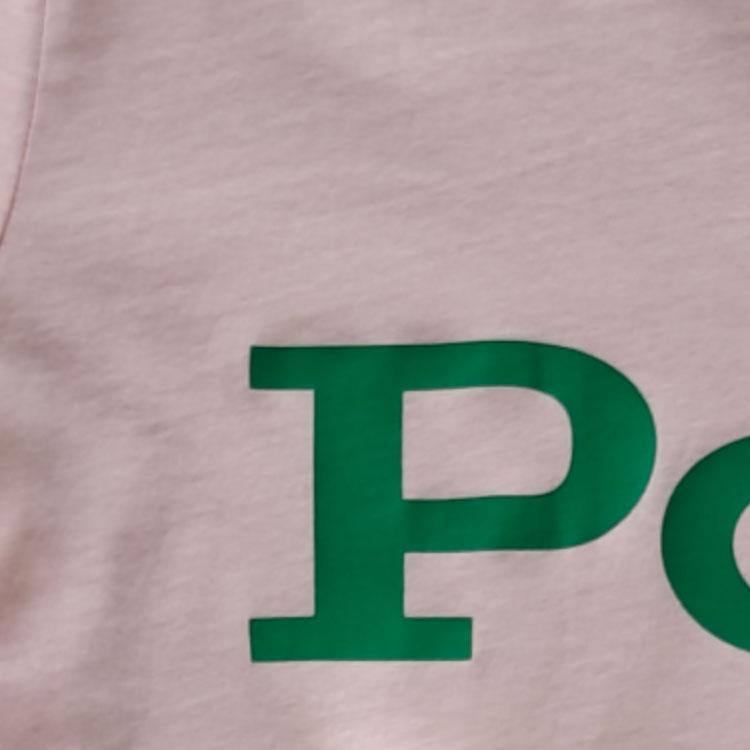 Polo Ralph Lauren Camiseta Casual de Manga Curta com Gola Redonda e Estampa de Letras para Mulher Rosa Claro 211810285-004