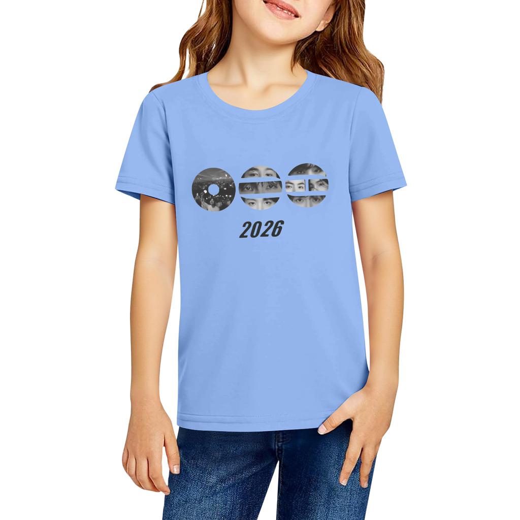 Modische Rundhals-Kurzarm-Arbeitskleidung bedruckte Oberteile für Kinder-Sommeroberteile