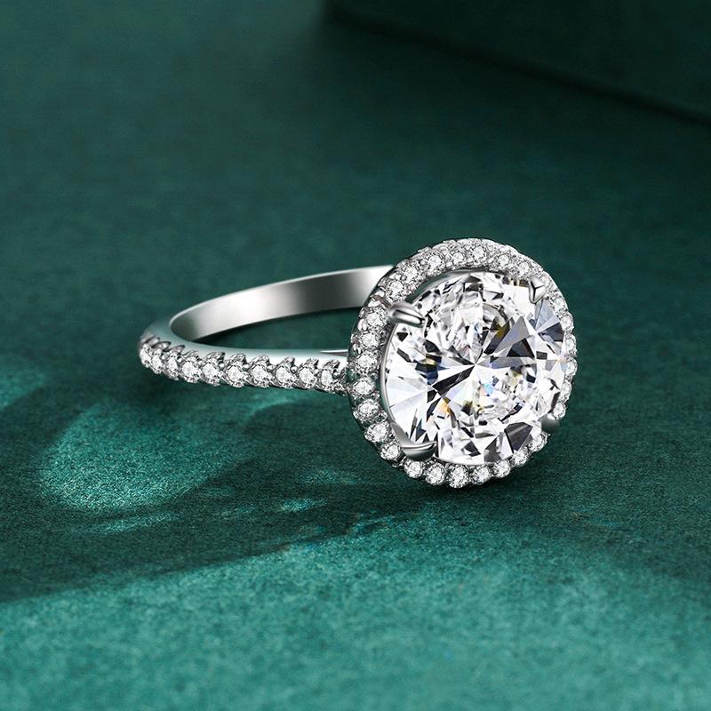 Tancise Classic 925 Sterling Silver Zirkonový prsten Dámské šperky Svatební slib Dárek na párty