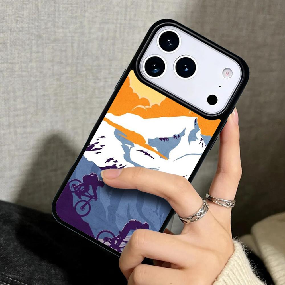 Case for iPhone 17 Air 16 Pro Max 15 Plus 11 13 Mini 14 12 Back Phone Cover mountain bike biker biking cycling Downhill bicycle