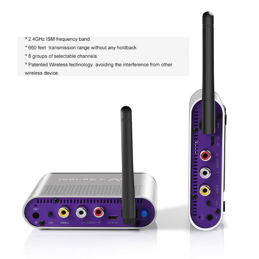 Galexbit AV220 2.4GHz 200M Wireless AV Sender Transmitter Receiver up to 660feet RCA Galexbit AV220 2.4GHz 200M Wireless AV Sender Transmitter Receiver up to 660feet RCA