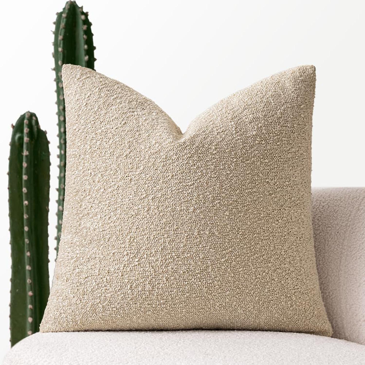 18x18 Inch Zachte Bouclé Sierkussenhoezen Effen Textuur Accent Kussenhoezen voor Bank Stoel Slaapkamer Woonkamer Huisdecoratie 30X50cm