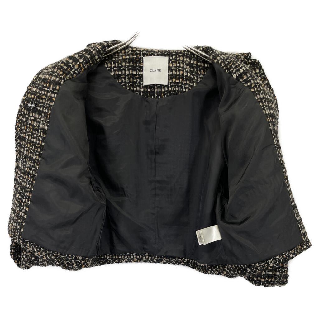 CLANE Schwarze Tweedjacke mit Puffärmeln Jacke 2 schwarz Gebraucht