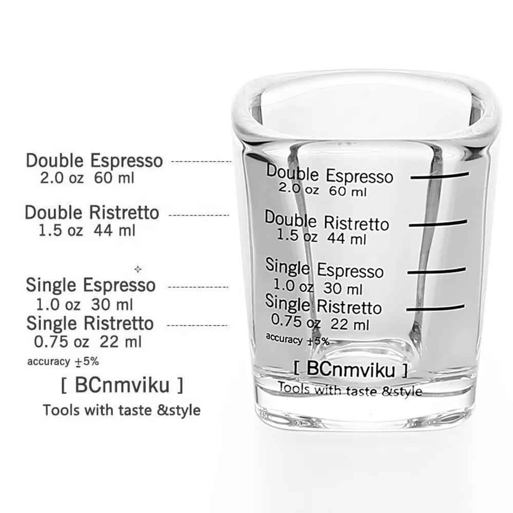 60ml Quadratische Verdickte Glas Unzenbecher Graduierte Messbecher Konzentrierte Espresso Kaffeetasse Italienisch Schlicht Hitzebeständig