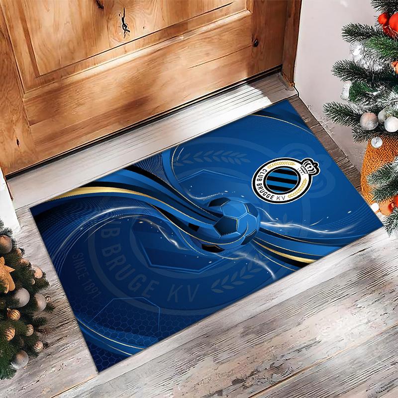 Club Brugge FC Soccer Football Pattern Soft Area Rug Non Slip Indoor Floor Carpet Sports Decor Mat for Bedroom
