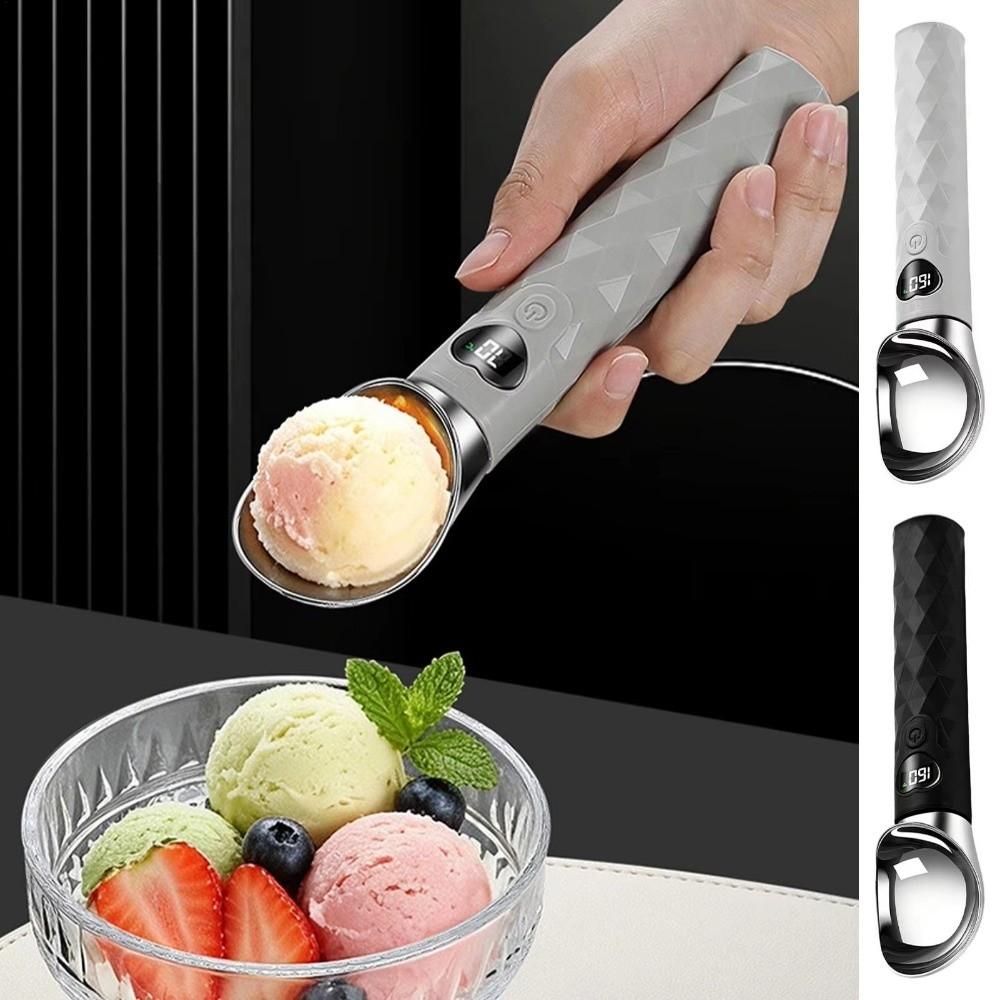 Waterproof Self Warming Dessert Gadget LED Display Ice Cream Dipper Hard Ice Cream