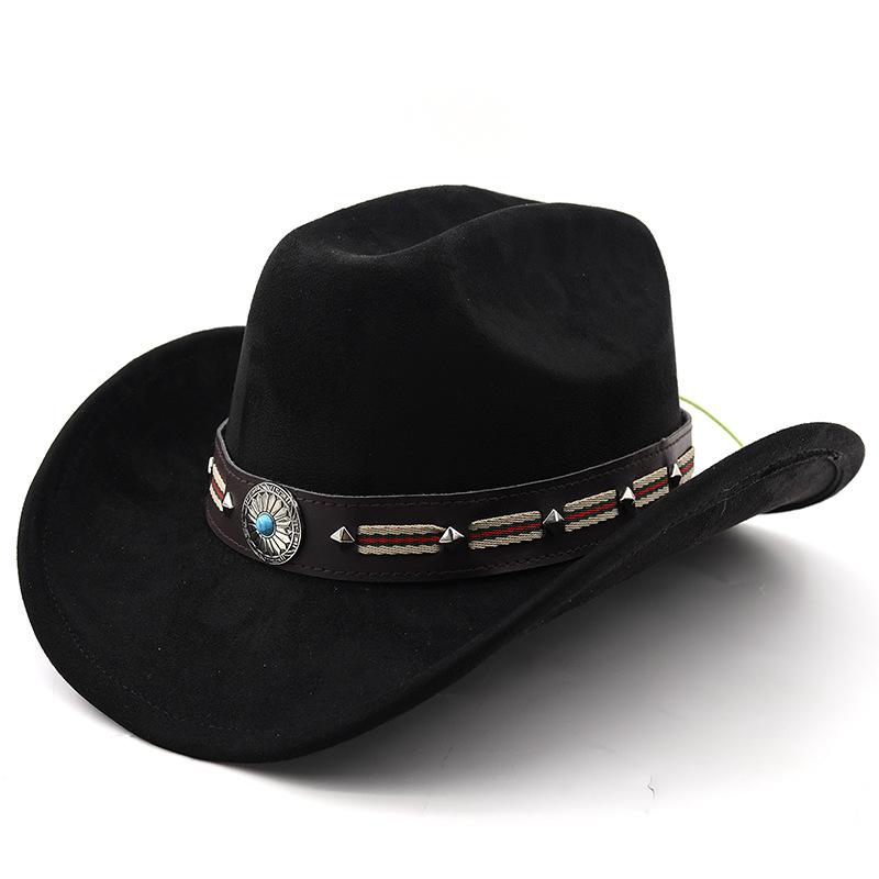 National style suede one-word cowboy top hat French vacation knight cowboy British hat elegant travel outdoor hat