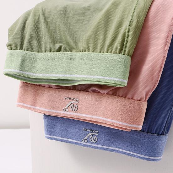 Men Home Shorts Solid Color Bouncy Loose Breathable Fine Mesh Underwear Quick Drying