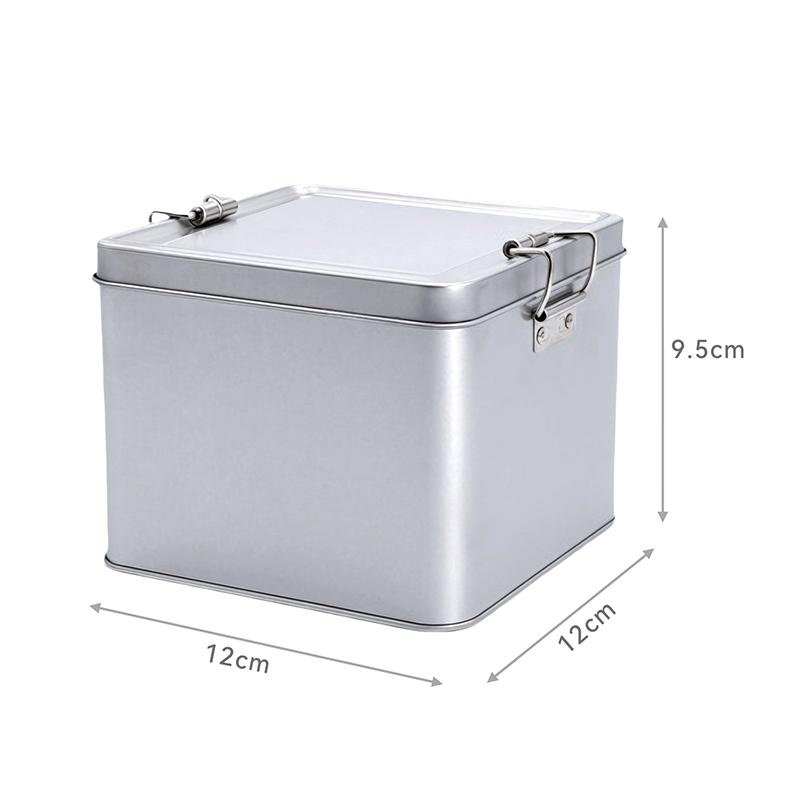 Прямоугольная жестяная коробка для печенья с крышкой, пылезащитная домашняя кухонная настольная банка для хранения конфет, кофе, чая, ювелирных изделий, шоколада Square