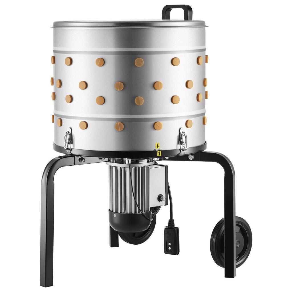 Chicken Plucker Machine, 500mm Drum, 900W & 230RPM Electric Chicken Plucking Machine with 98 Soft Fingers & Transport Wheels, Stainless Steel Feather