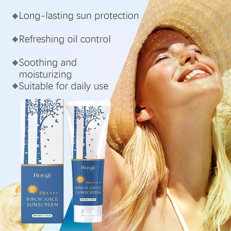Birch Juice Feuchtigkeitsspendende Sonnencreme, verbesserter Lichtschutzfaktor 50+, wasserfest und nicht fettend