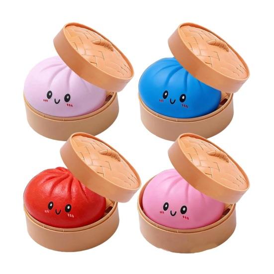 BBQ Pork Bun Squeeze Toy Soft Sensory Fidget for Stress Relief Non-Sticky Slow-Rising Easter Gift for Kids Adults Anxiety Relief Decompression Gadget