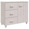 Hamar Sideboard White 90 X 40 X 80 Cm Solid Pine Wood