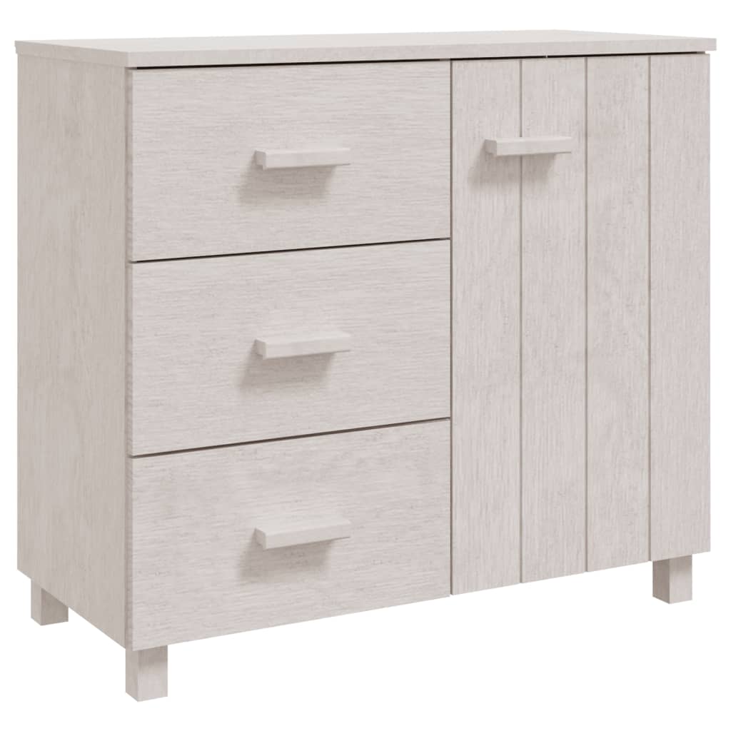 Hamar Sideboard White 90 X 40 X 80 Cm Solid Pine Wood