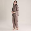 Women's Cotton Pajama Set Button Down Long Sleeve Top And Long Pants Loungewear Set Casual 2 Piece Sleepwear