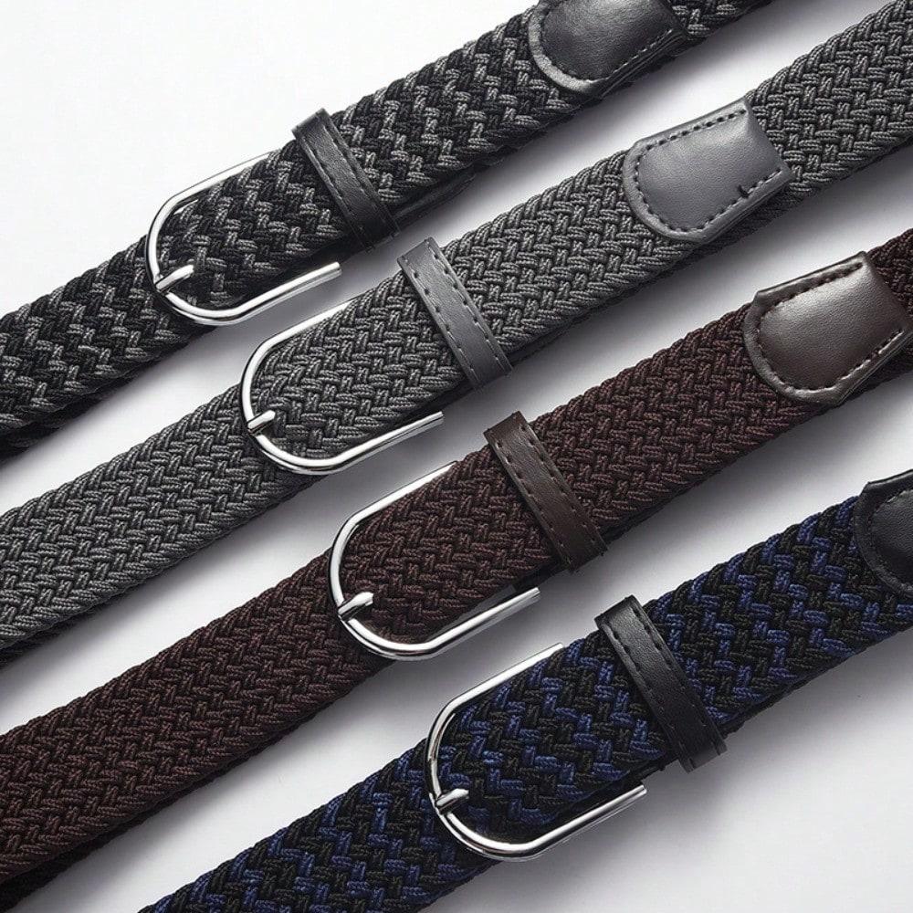 Vävd Elastisk Casual Herrbälte, Utan Hål Spänne Elastiskt Dam Trendbälte