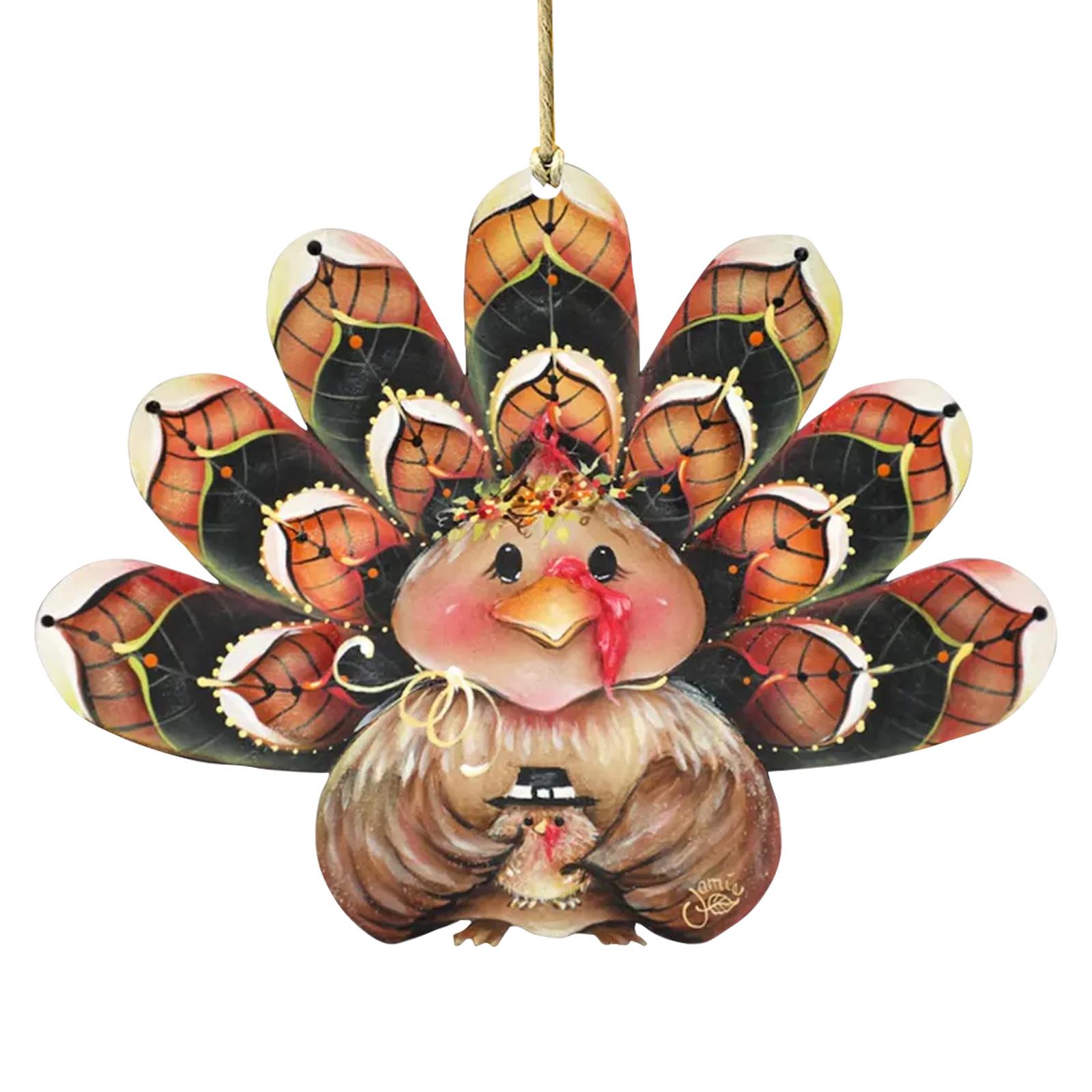 

Осенний Деревянный Декор - Дизайн на День Благодарения Венок из Индейки на Дверь One Size