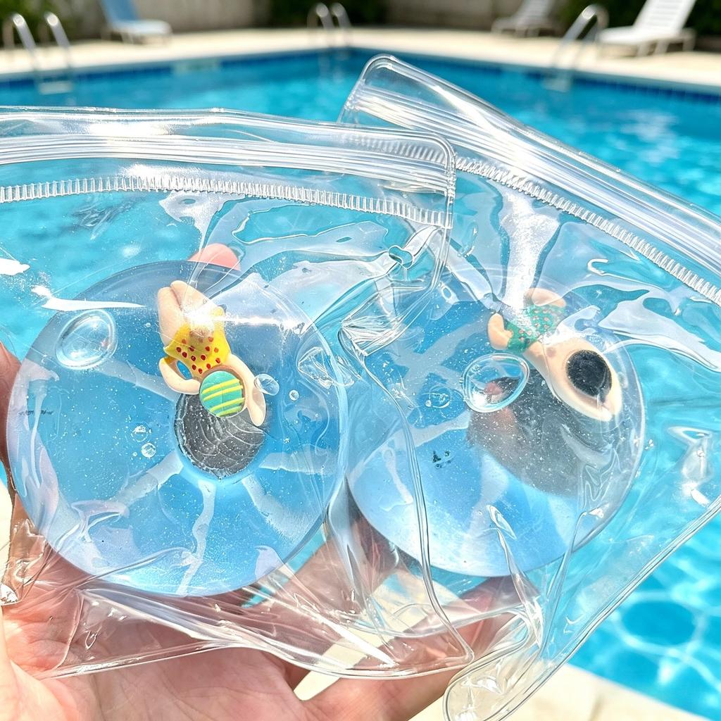 Cube Clear Maltose Squeeze Toy Ocean Pool Party Mermaid Swimmer Figure Squishy Stress Relief Decompression Toy for Kids Adults