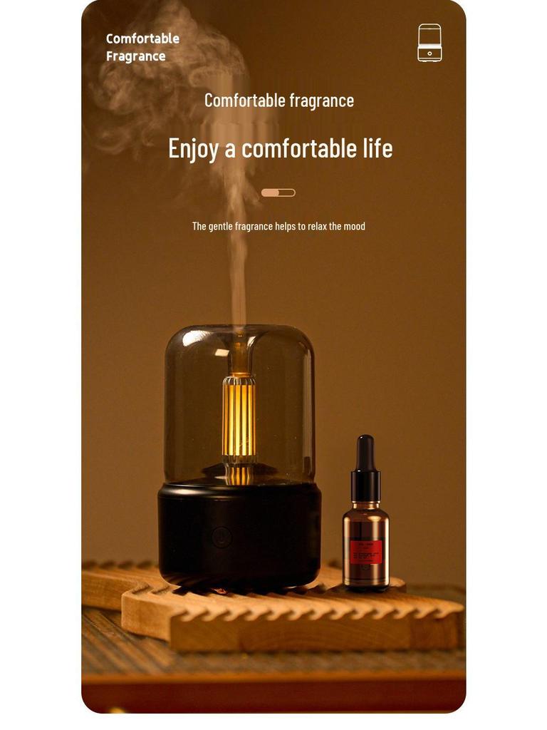 Creative Candlelight Lamp Aroma Diffuser - Stylish Ultrasonic Essential Oil Atomizer for Home Use