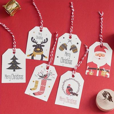 100 pezzi di etichette di buon Natale in carta kraft, etichette regalo, etichette fai da te, etichette regalo, confezioni regalo