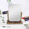 Wooden Desk Mirror Swivel Single-Sided Makeup Table Mirror, Portable Removable Countertop Private Room High-Definition Make Up