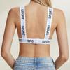 Sports Letter Underwear Bra Wrapped Chest Triangle Cup Tube Top Vest Sports Bra