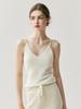 Women's V-Neck Slim Fit Cashmere Knit Spaghetti Strap Vest - Autumn/Winter 2026 Base Layer Top
