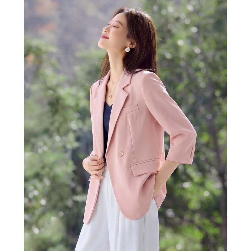 TERRE BLEUE Women's Lightweight 3/4 Sleeve Blazer