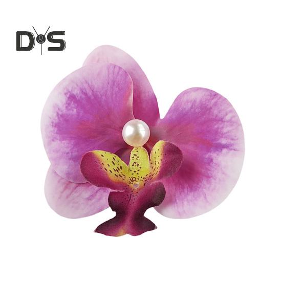 Künstliche Mottenorchideen Haarspange Böhmen Hawaiian Faux Pearl Simulierte Blume Entenschnabelklemme Haarnadel Haarspange Frauen Haarschmuck Kopfbedeckung