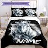 3pcs Custom Name Horse Bedding Set Duvet Cover Closure Includes 1 Duvet Cover & 2 Pillowcases, Soft and Comfortable for All Seasons.