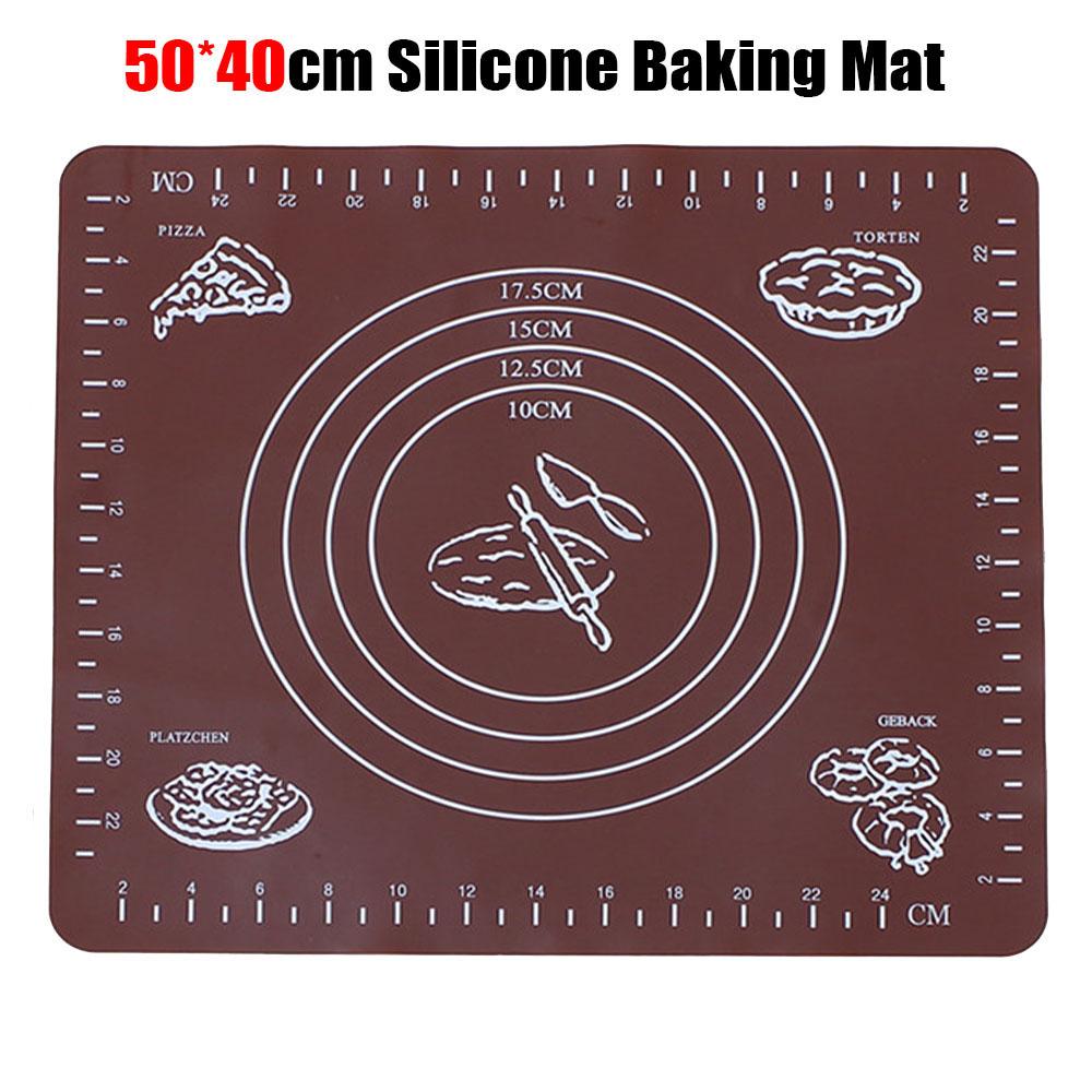 Silikon Backmatte Pizza Teig Maker Gebäck Küchenhelfer Kochwerkzeuge Utensilien Backformen Knetzubehör 50X40CM
