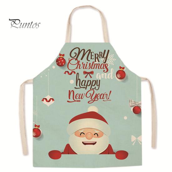 Waterproof Oil Proof Grill Apron Christmas Apron, Santa Claus/Elk/Gingerbread Man/Snowman Print Cooking Bib, Theme Baking Uniform Non-woven