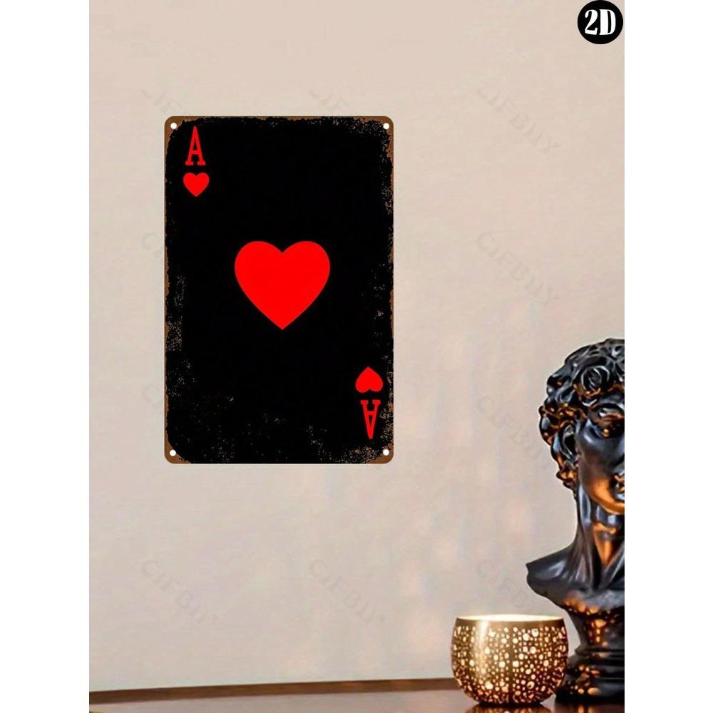 Vintage Poker King Aluminum Metal Sign Retro Art Home Garden Farmhouse Wall Decor Plaque