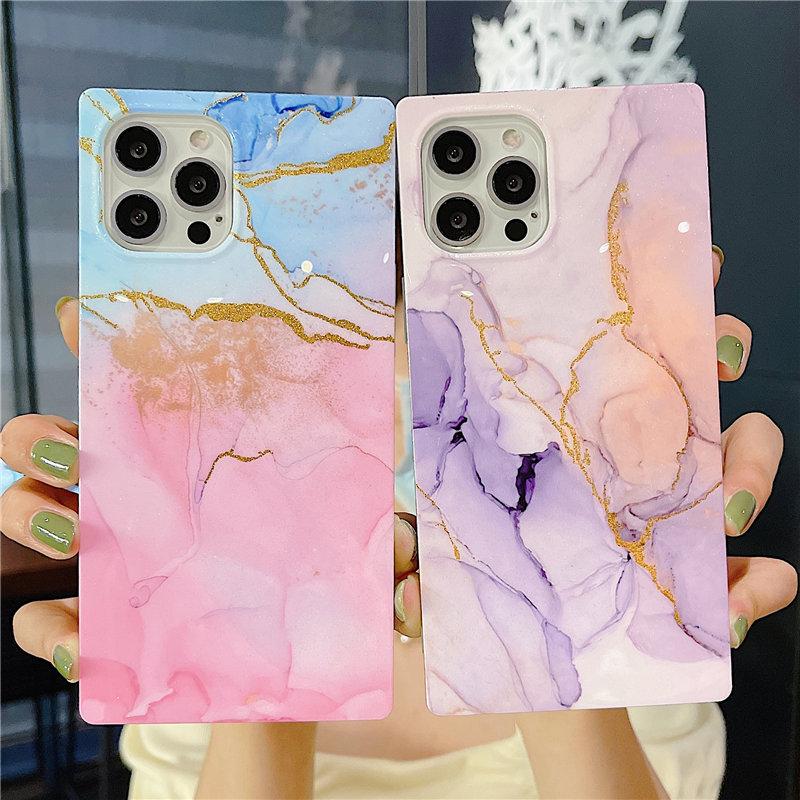 Gradient Marble Texture Phone Case For Iphone 12 11 13 Pro Max Xr Xs Max X 7 8 Plus 12 Pro 11 Shockproof Hard Bumper Back Cover