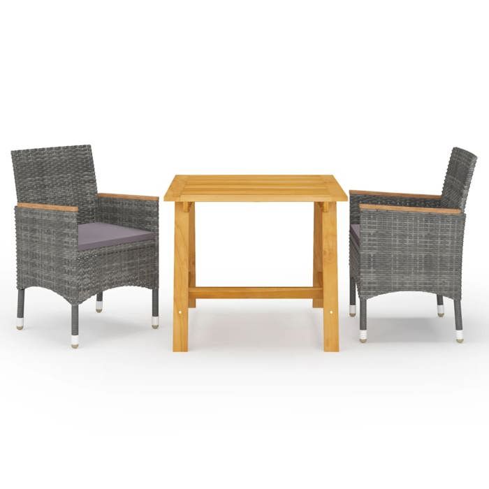 Maison Exclusive - Ensemble à manger de jardin 3 pcs Gris