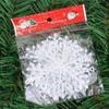 Plastic White Snowflakes Christmas Ornaments Xmas Tree Hanging Pendant Artificial Glitter Snow Flake Home DIY Wreath Decoration