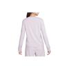 Nike Solid Color Round Neck Casual Long Sleeve T-Shirt Women Tops Grey Purple FN2802-019