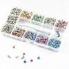 8-Color 7x7 Double-Sided Diamond Nail Metal Snap Buttons (400 Sets) with Installation Tools - DIY Male-Female Cap Studs