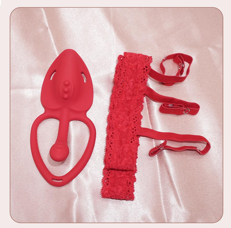 Wearable Panty Vibrator Adult Sex Toy Wireless Control Vibrating Penis Ring with Lace Strap Clitoral Stimulator for Women Couple