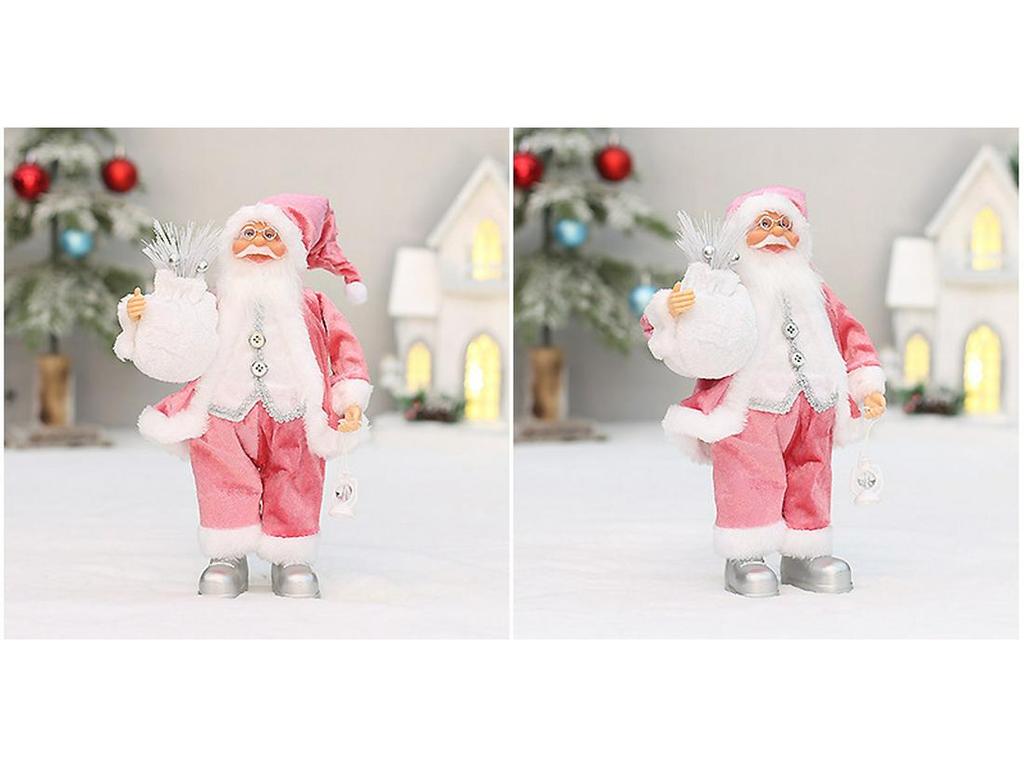 30cm Standing Santa Gnome Figurine with Backpack and White Beard