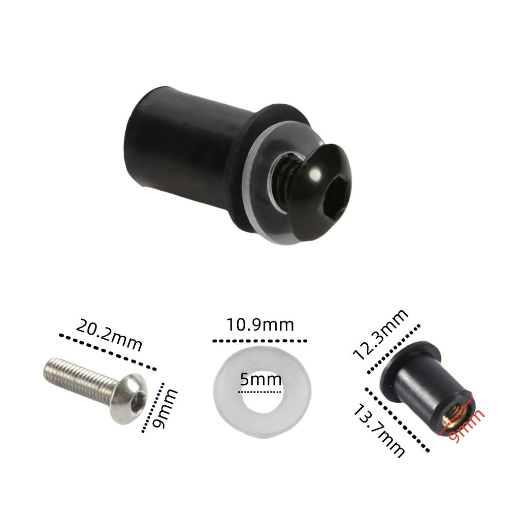 Screen Bolts Set of 10 Wellnut Windshield Screws with Hex Wrench for M5 Motorcycle